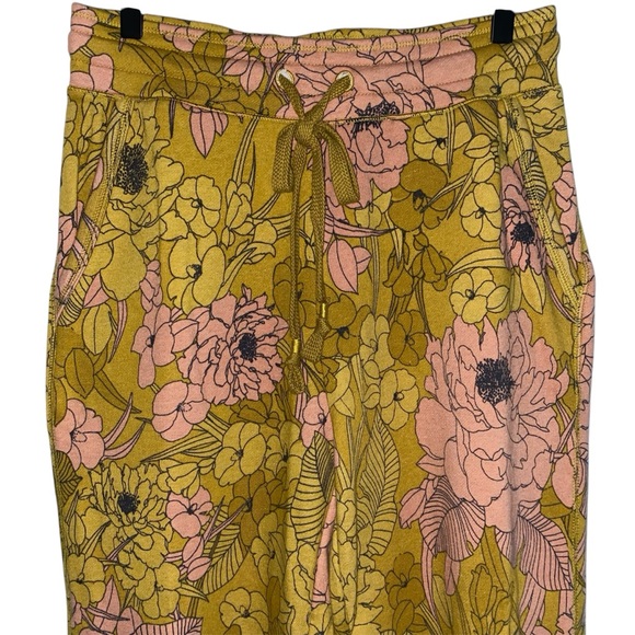 Saturday Sunday Anthropologie Camilla Knit Joggers Green Pink Floral Slouchy S - Picture 6 of 14